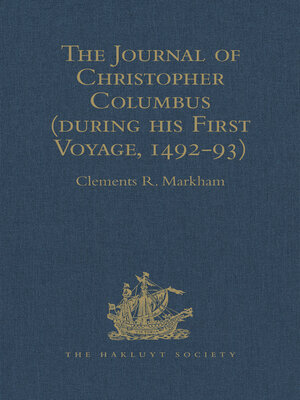 cover image of The Journal of Christopher Columbus (during his First Voyage, 1492-93)